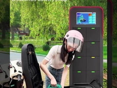 Batterie, die Station austauscht